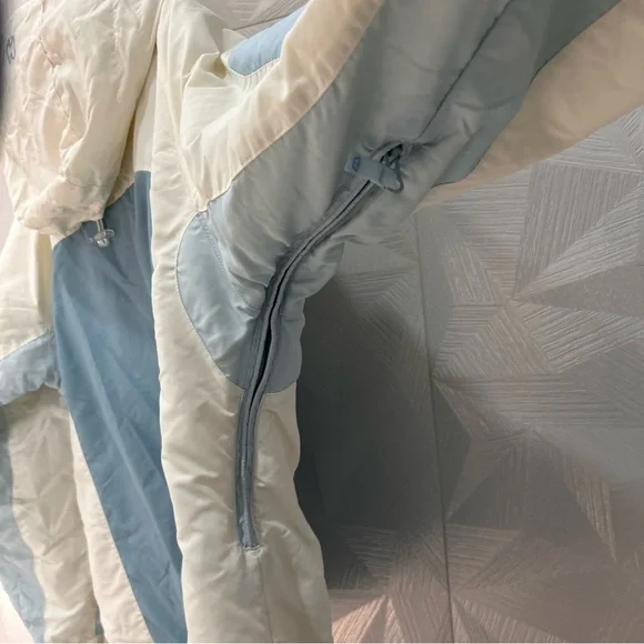 Aero Coat Size Large Hooded Womens Blue Nylon Full Zip Pockets Ski Jacket - Picture 11 of 11